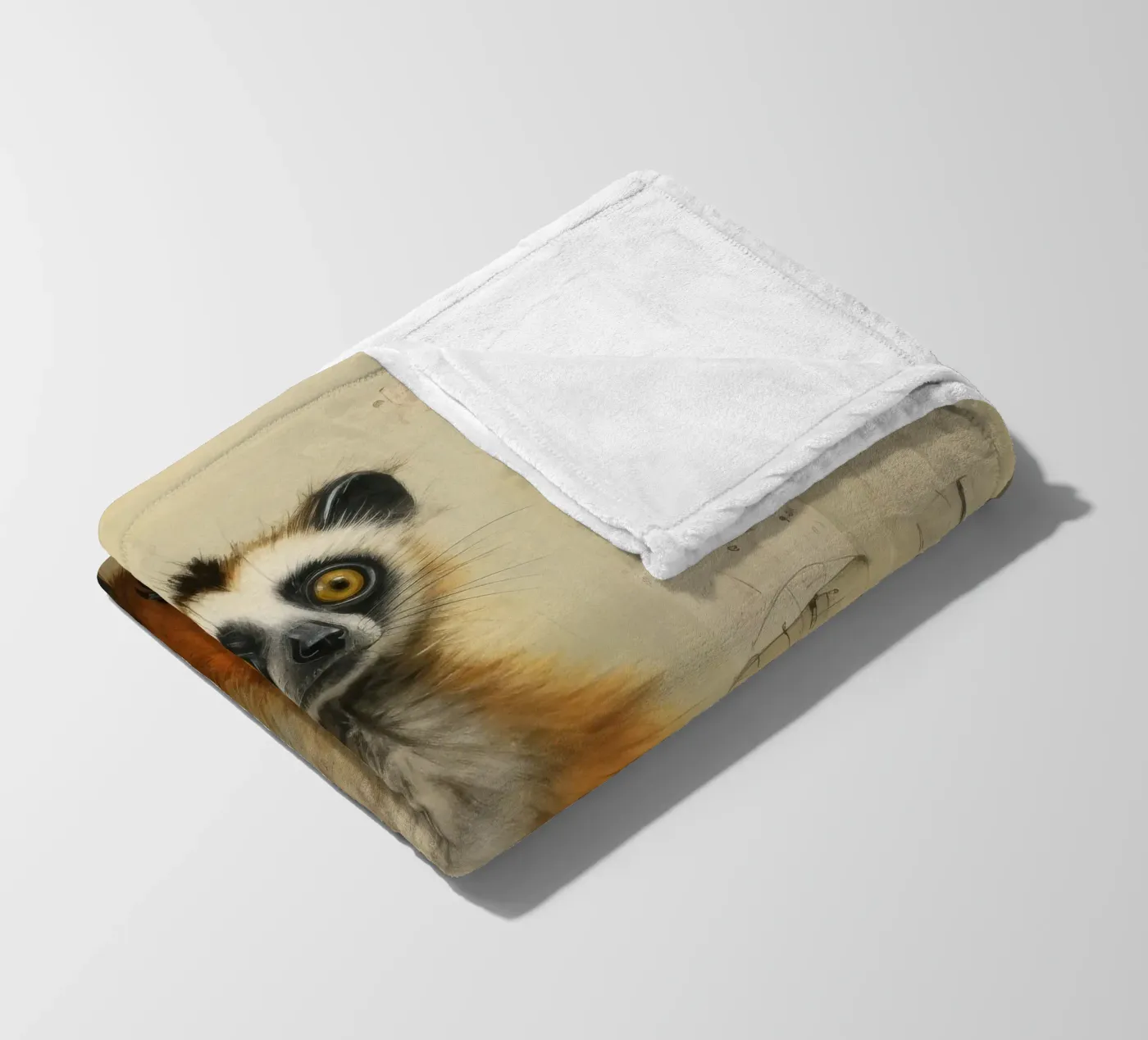 Minimo Lemur coperta in pile da Minimal Animal Art