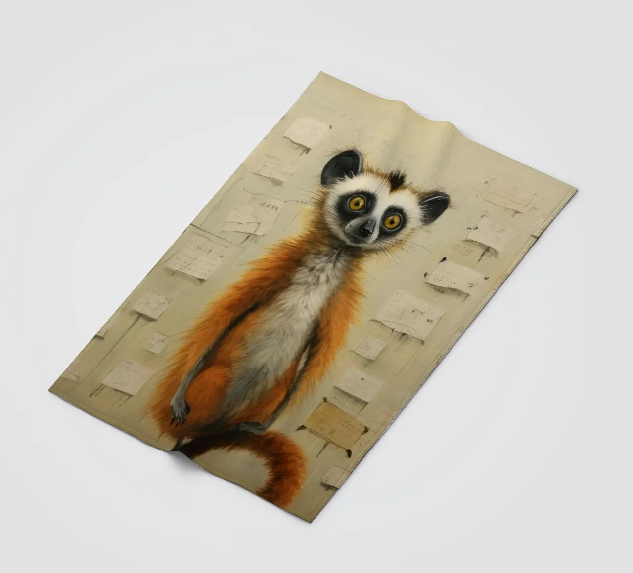 Lemure minimo 4 coperta in pile da Minimal Animal Art