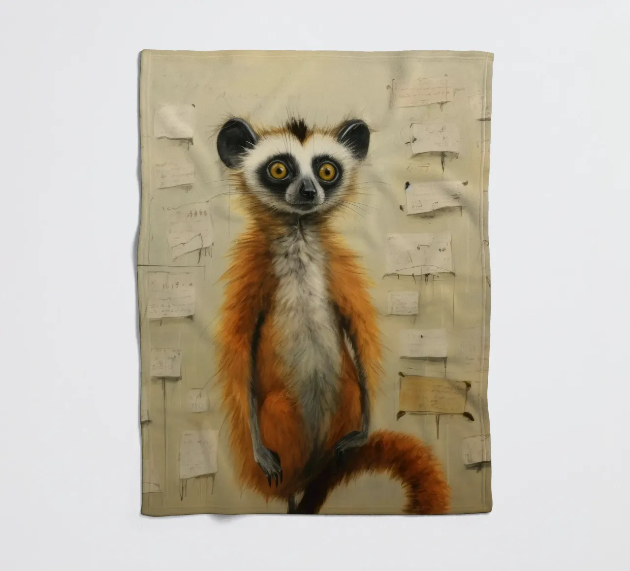 Lemure minimo 4 coperta in pile da Minimal Animal Art