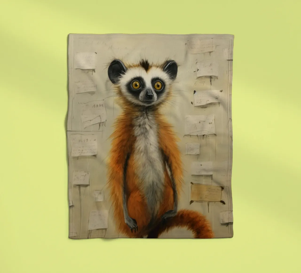 Lemure minimo 4 coperta in pile da Minimal Animal Art