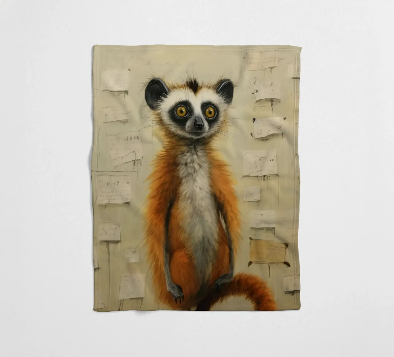 Lemure minimo 4 coperta in pile da Minimal Animal Art