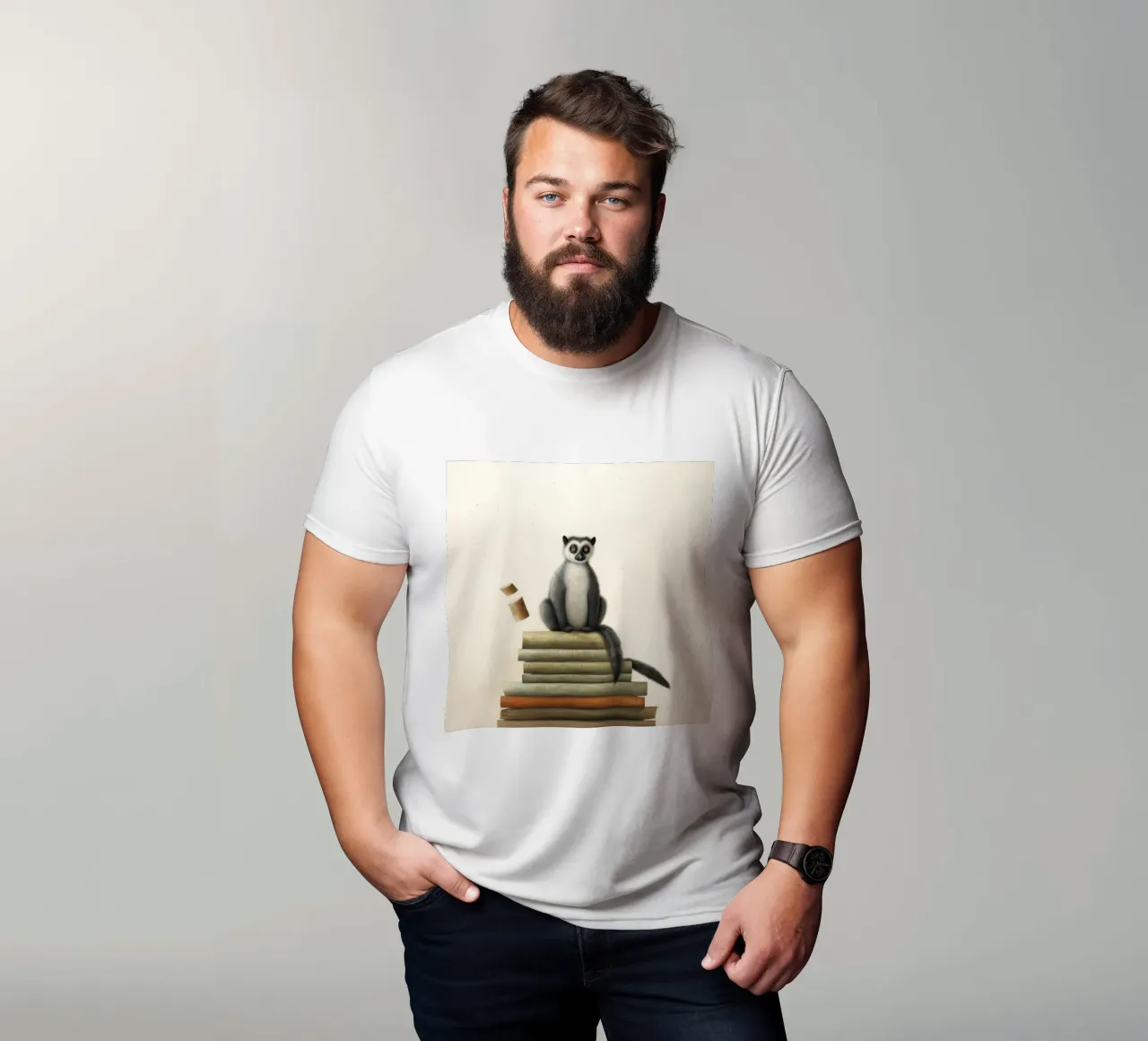 Lemure minimo 1 t-shirt da Minimal Animal Art