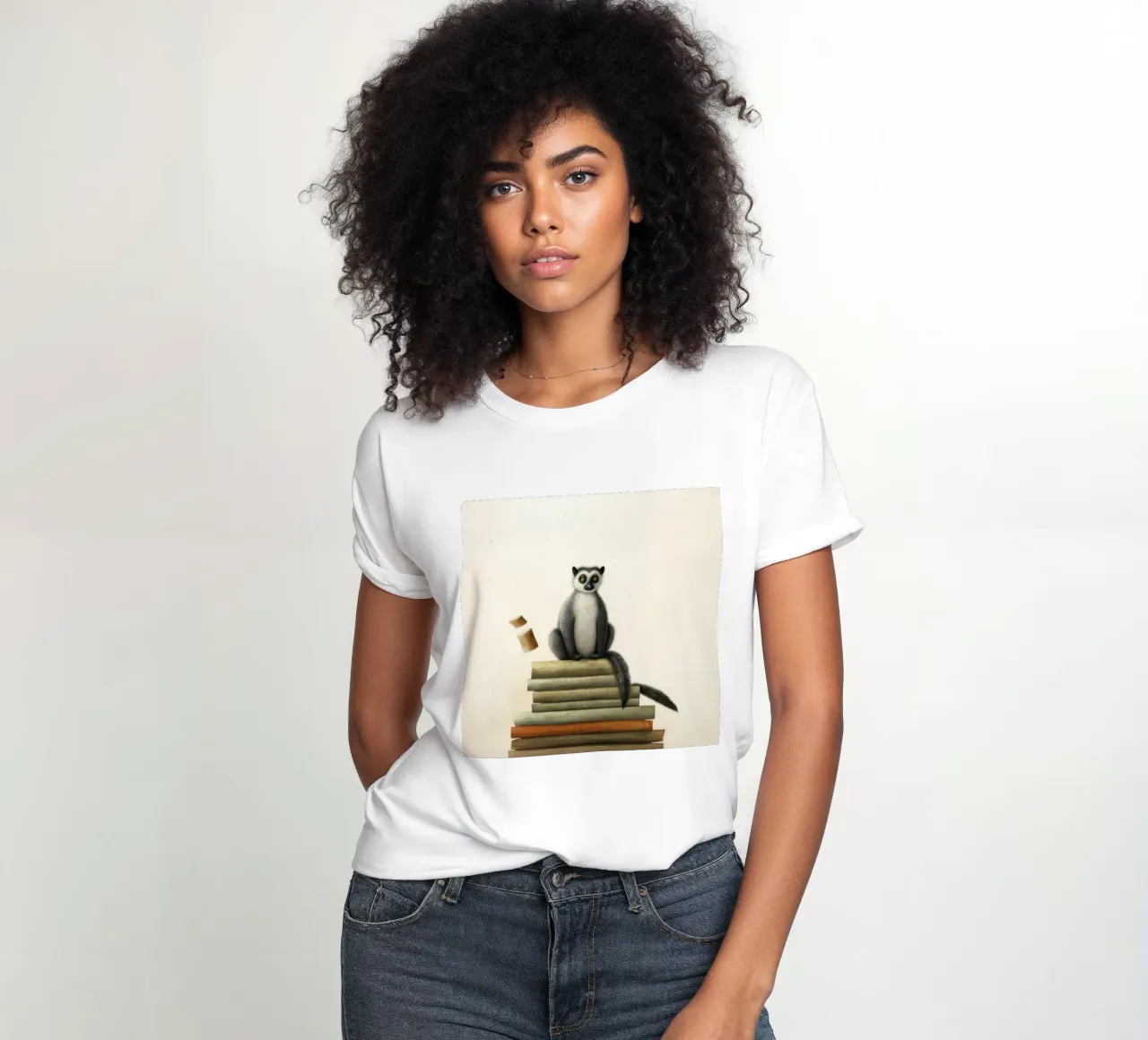 Lemure minimo 1 t-shirt da donna da Minimal Animal Art