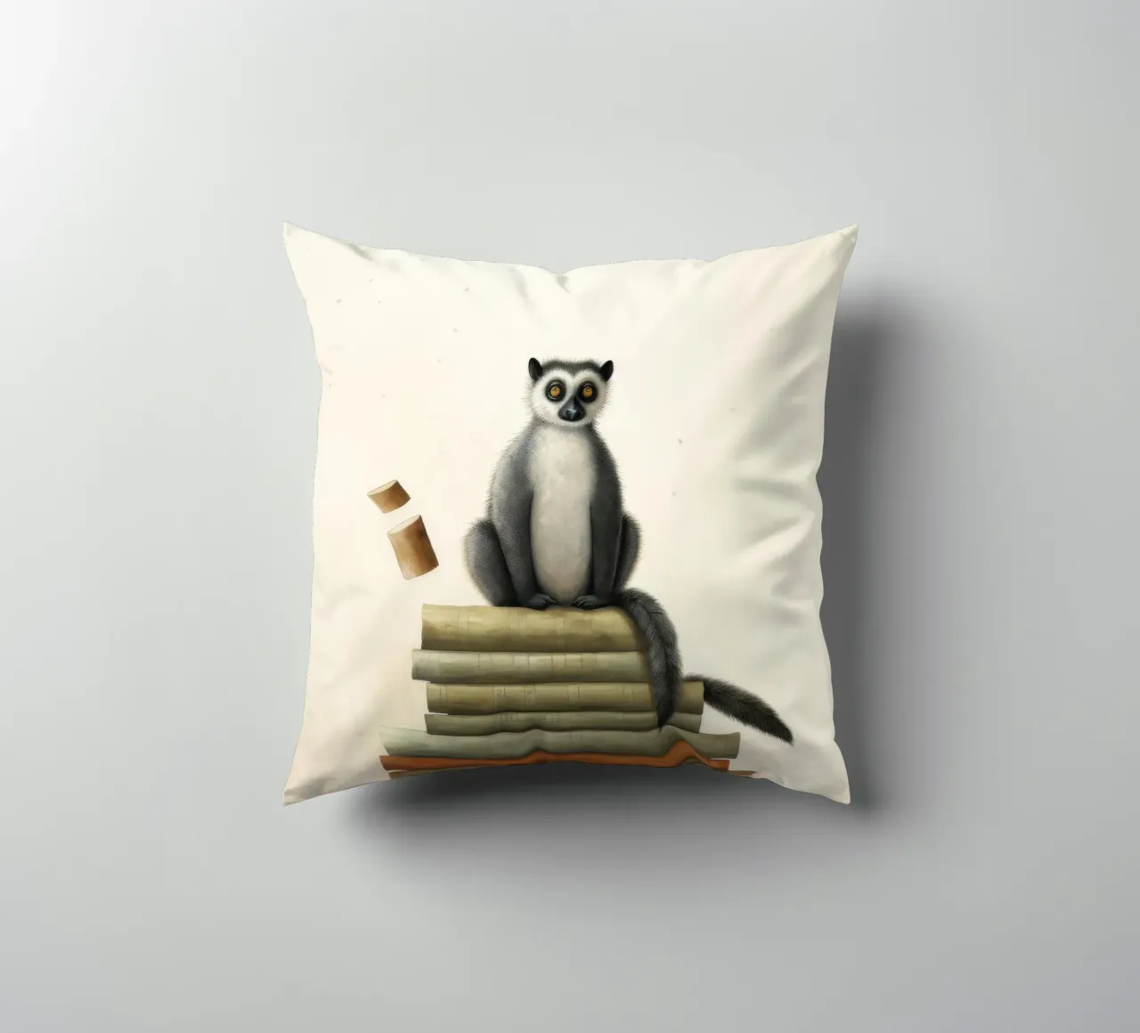 Lemure minimo 1 cuscino da Minimal Animal Art