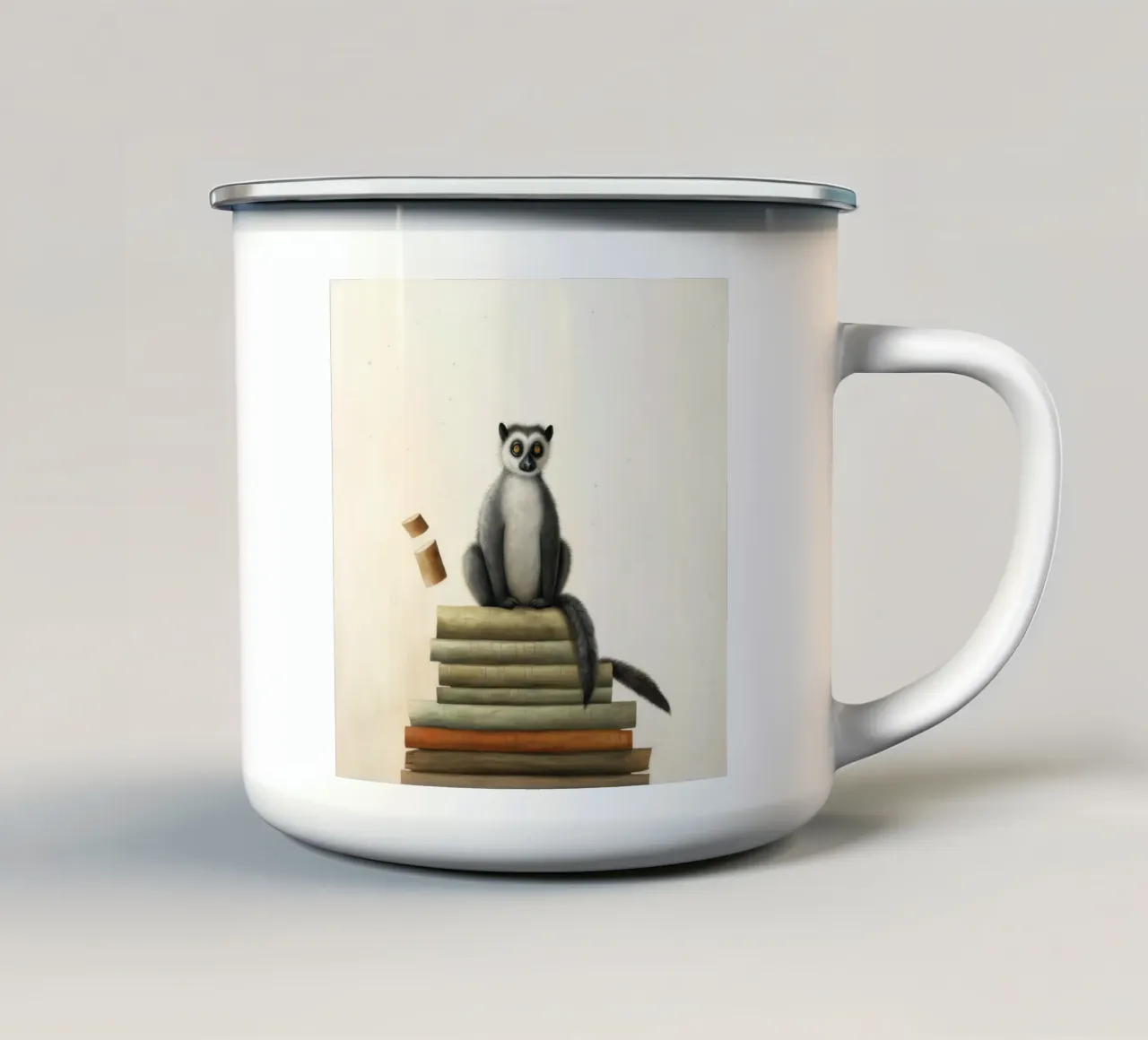 Lemure minimo 1 tazza in smalto da Minimal Animal Art