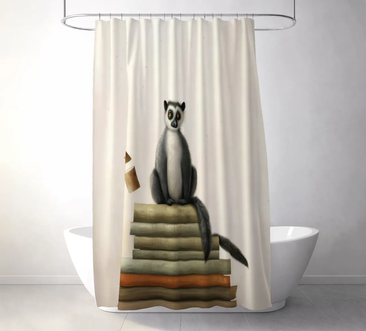 Lemure minimo 1 tenda da doccia da Minimal Animal Art