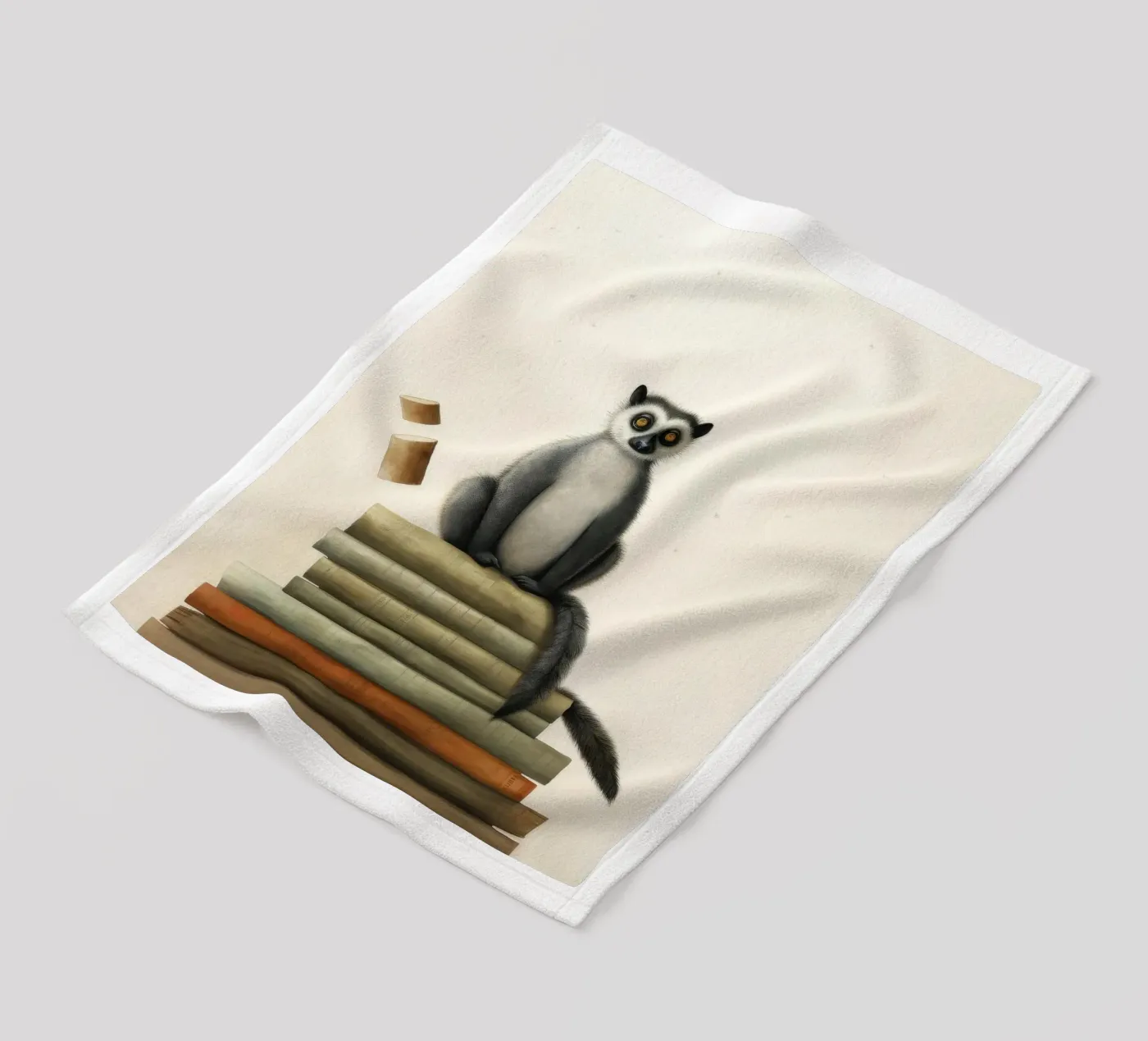 Minimo Lemur coperta in pile da Minimal Animal Art