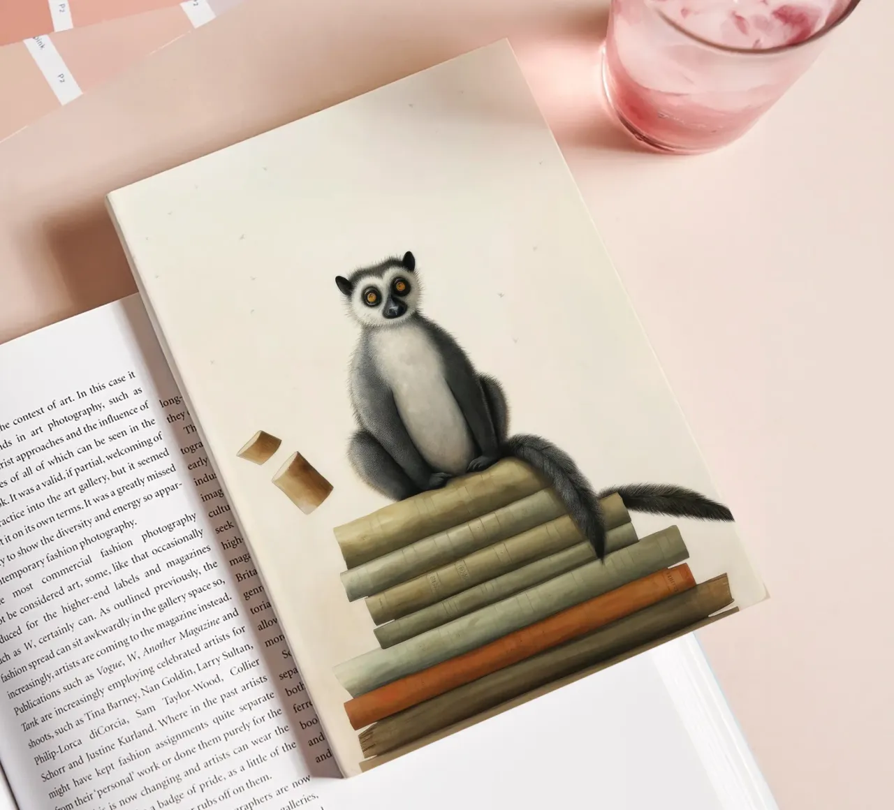 Minimum Lemur 1 notebook by Minimal Animal Art