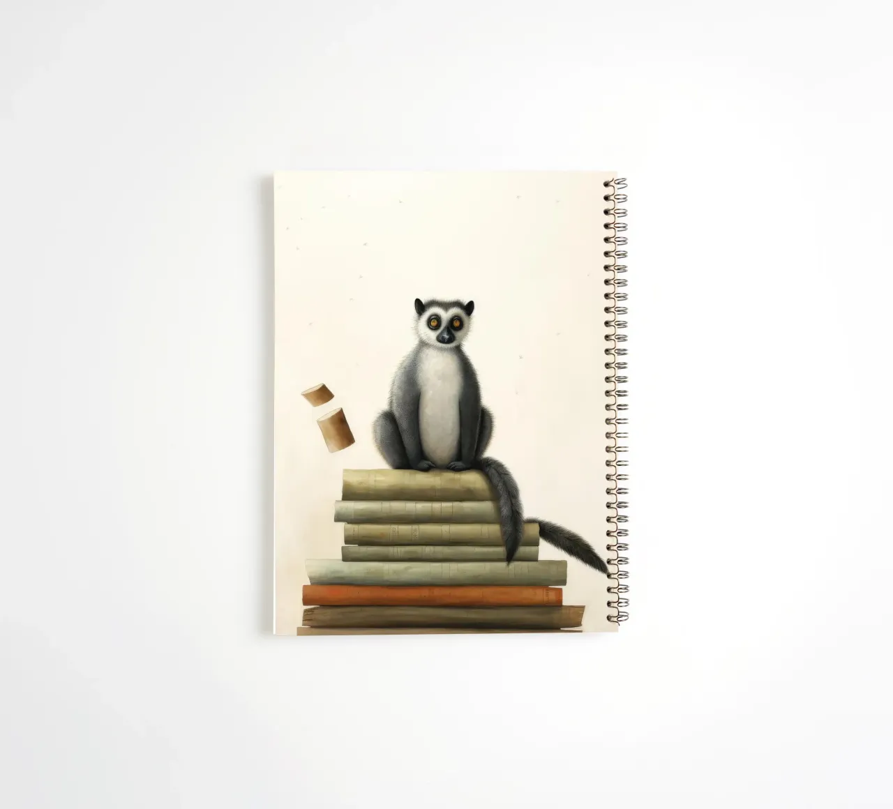 Minimum Lemur 1 spiral notebook by Minimal Animal Art