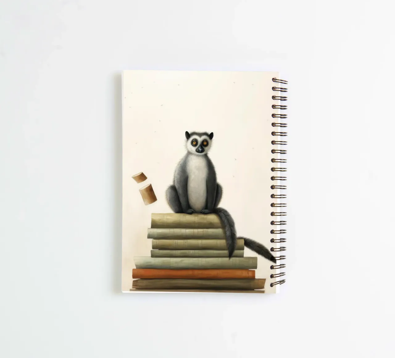 Minimum Lemur 1 spiral notebook by Minimal Animal Art