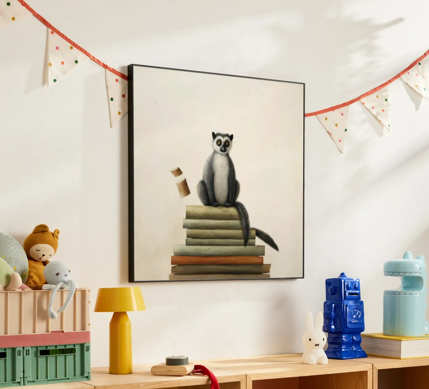 Minimo Lemur alluminio dibond da Minimal Animal Art