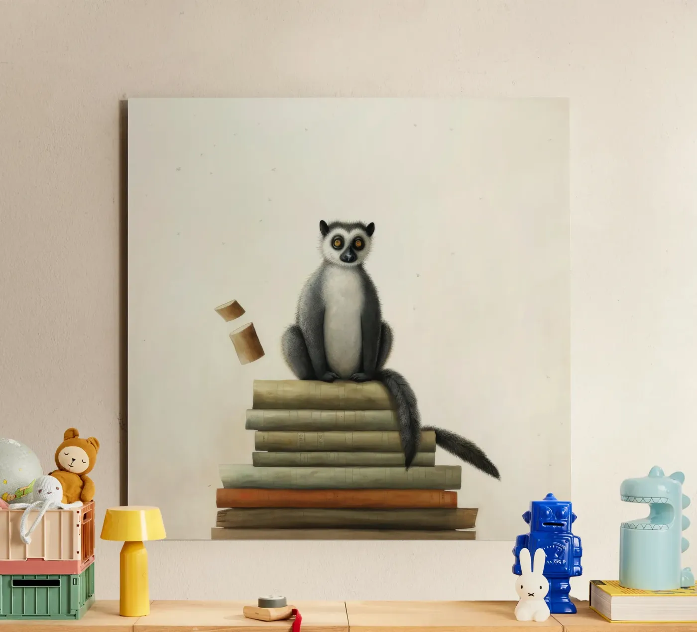 Minimo Lemur alluminio dibond da Minimal Animal Art