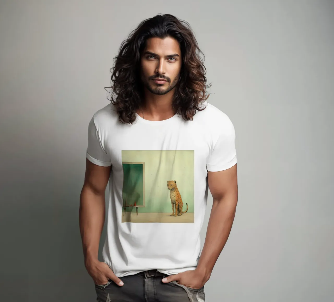 Minimal Leopard 2 t-shirt da Minimal Animal Art