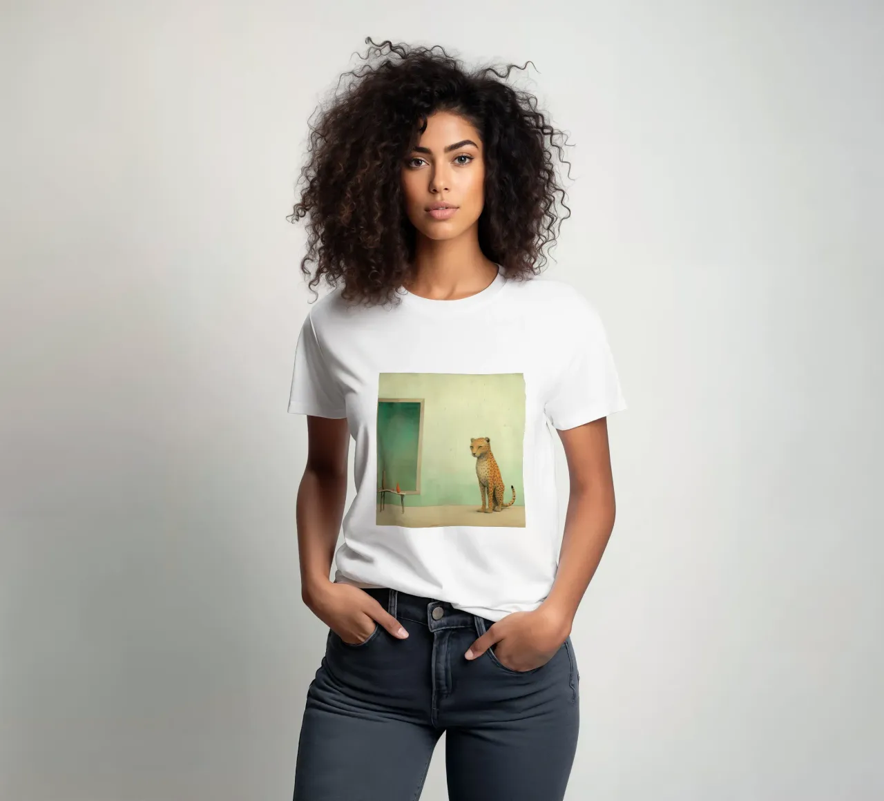 Minimal Leopard 2 t-shirt da Minimal Animal Art