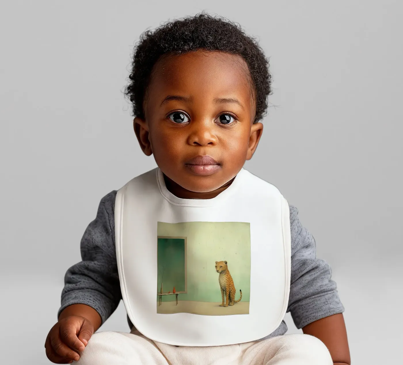 Minimal Leopard Babylätzchen von Minimal Animal Art