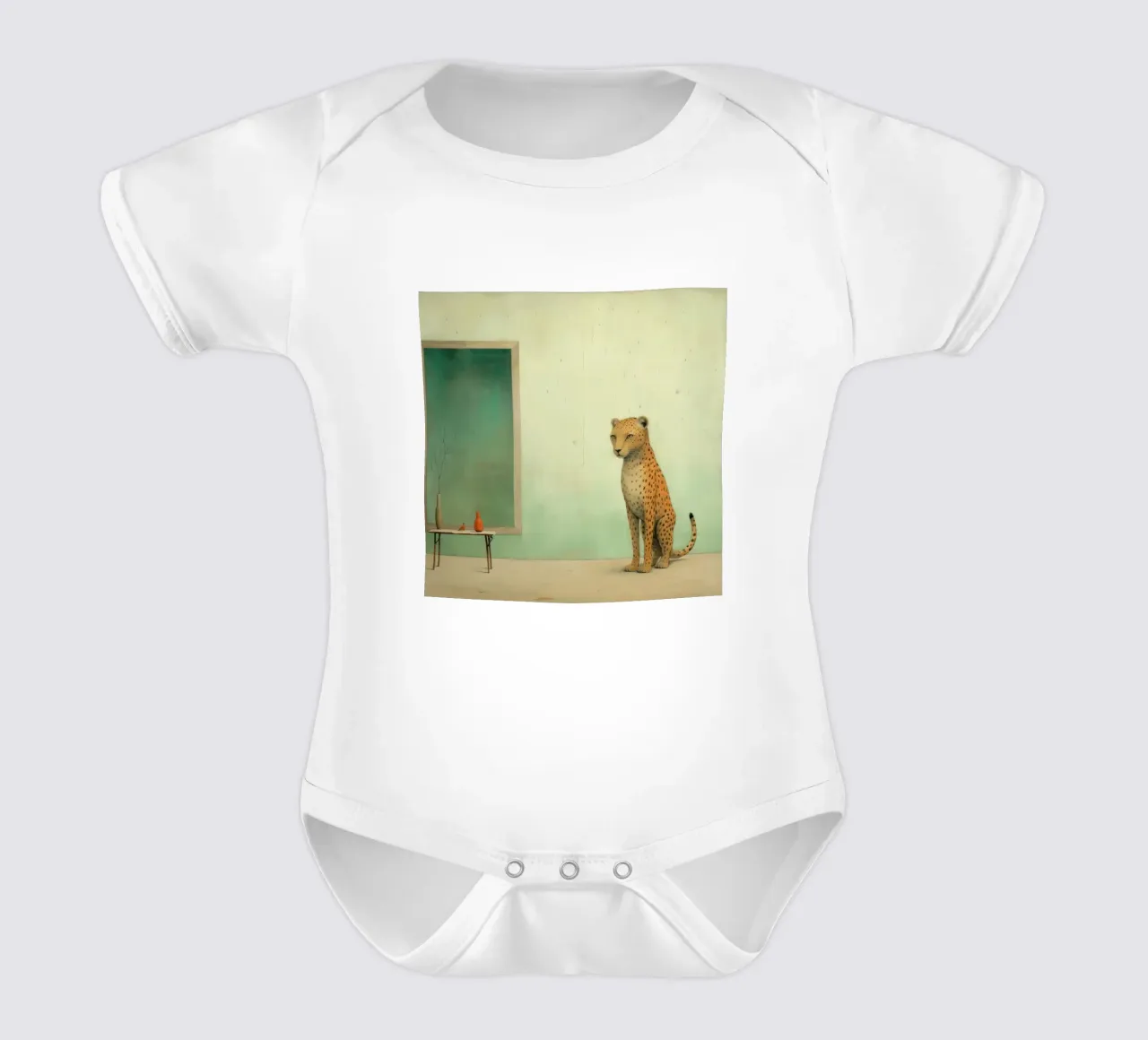 Minimal Leopard 2 body neonato maniche corte da Minimal Animal Art
