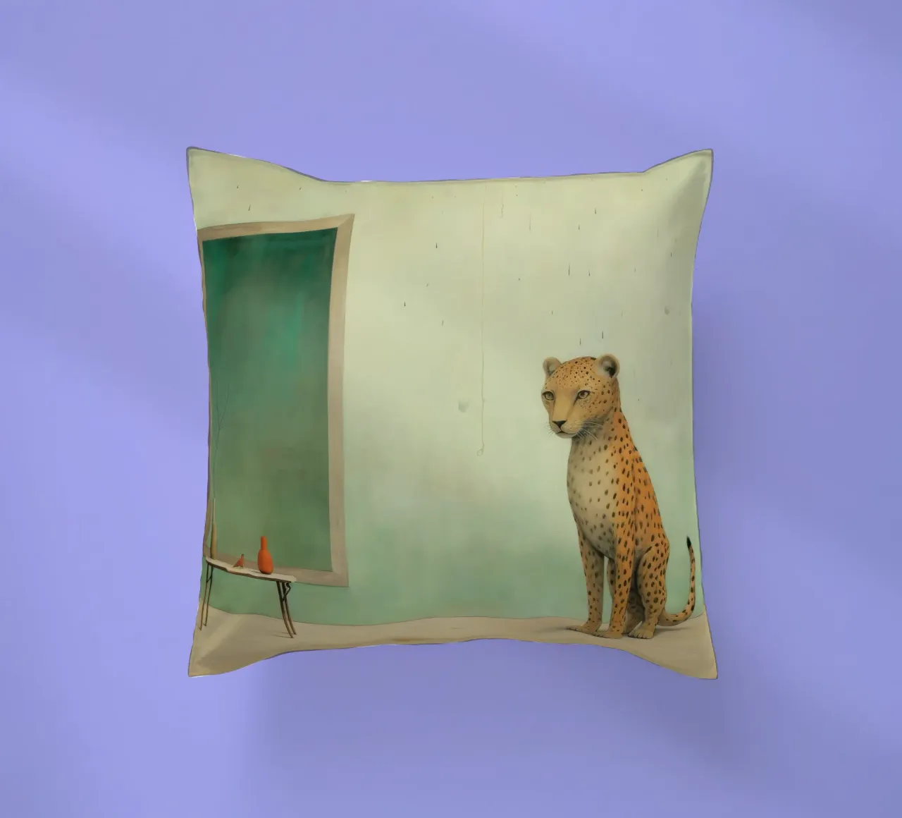 Minimal Leopard 2 cuscino da Minimal Animal Art