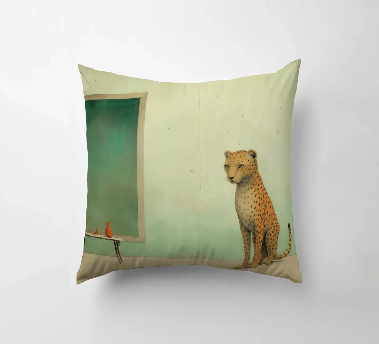 Minimal Leopard 2 cuscino da Minimal Animal Art