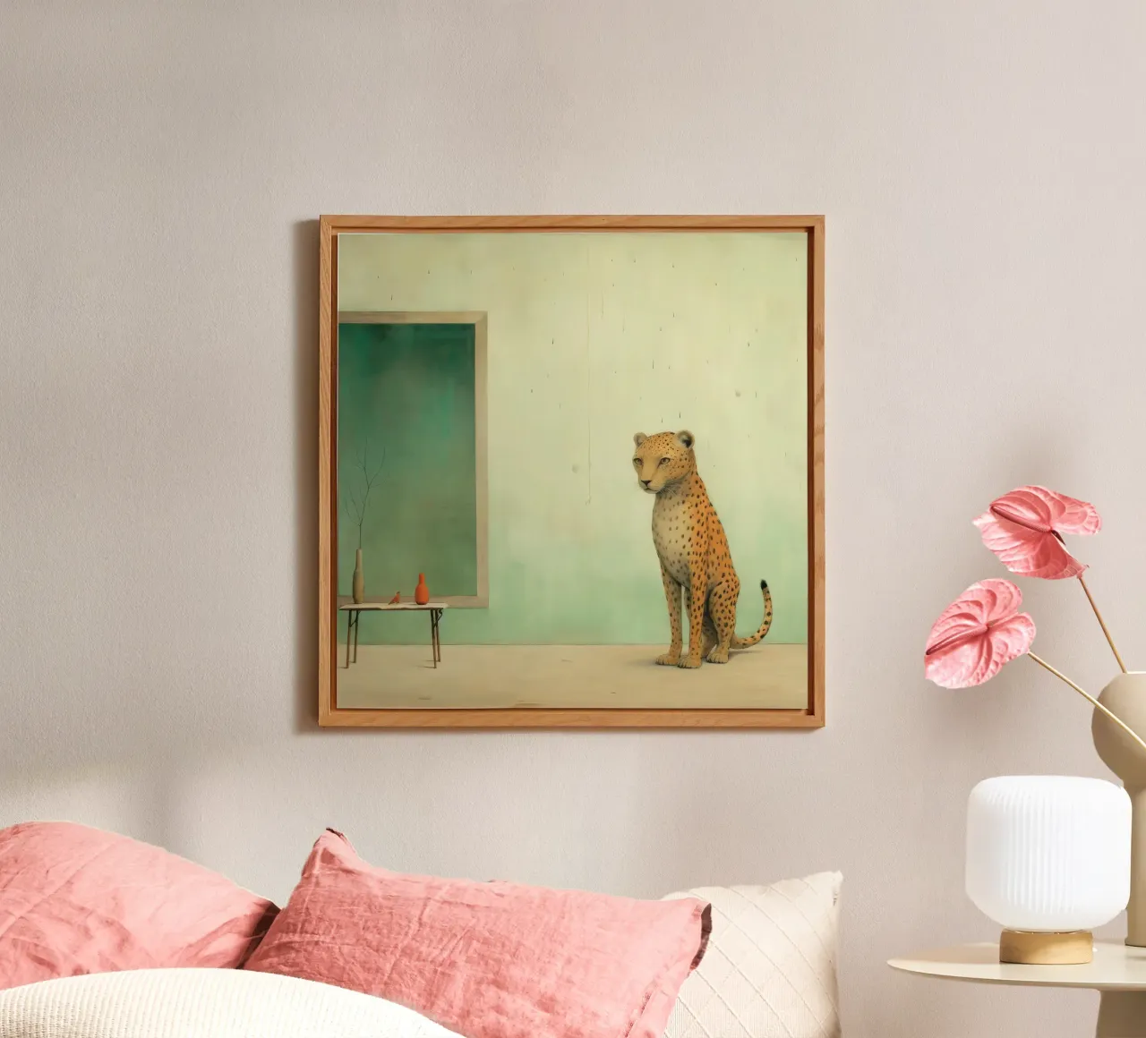 Minimal Leopard 2 alluminio dibond da Minimal Animal Art