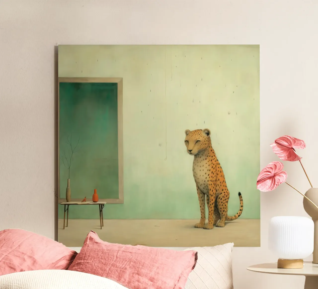 Minimal Leopard 2 alluminio dibond da Minimal Animal Art