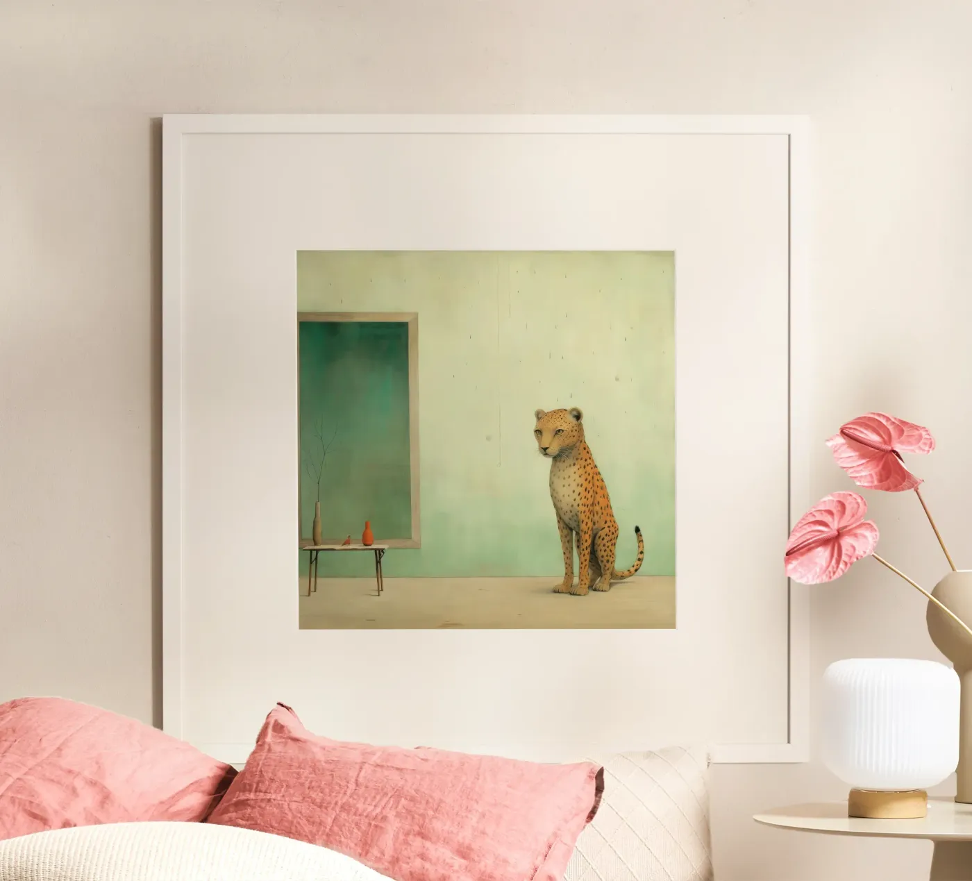 Minimal Leopard Poster von Minimal Animal Art