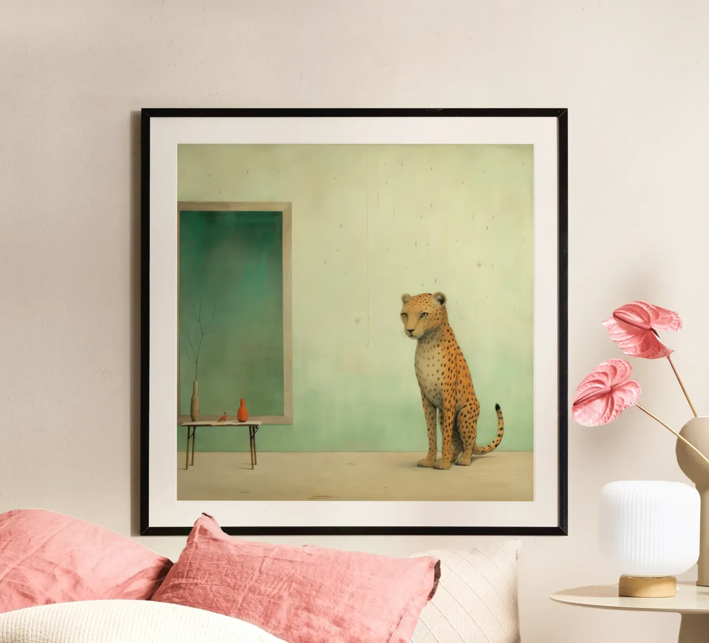 Minimal Leopard Poster von Minimal Animal Art