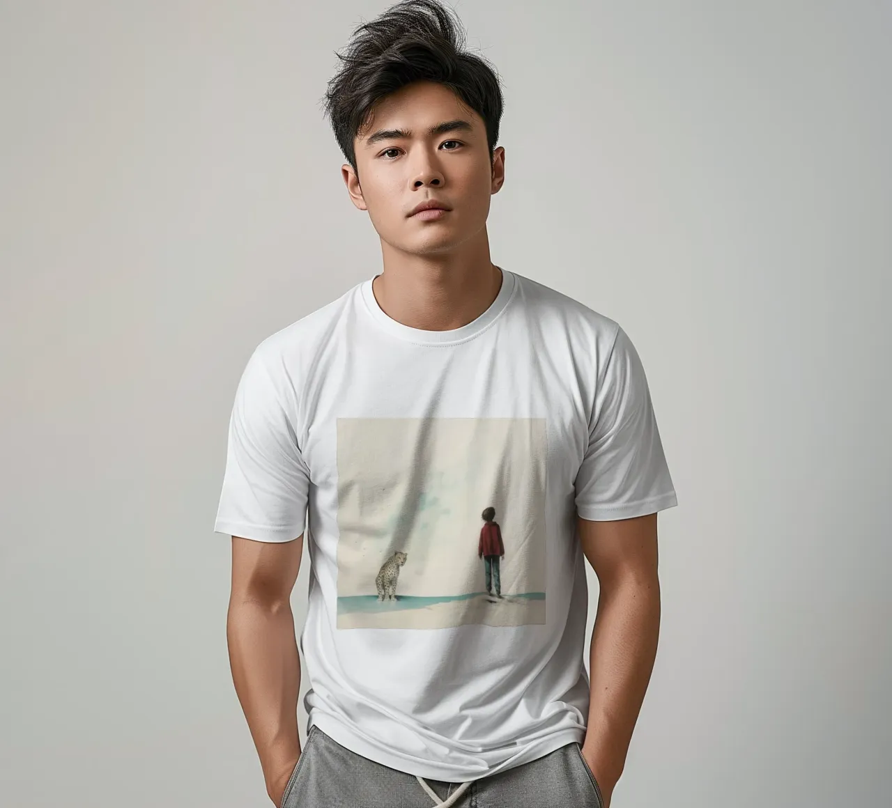 Minimal Leopard 3 t-shirt da Minimal Animal Art