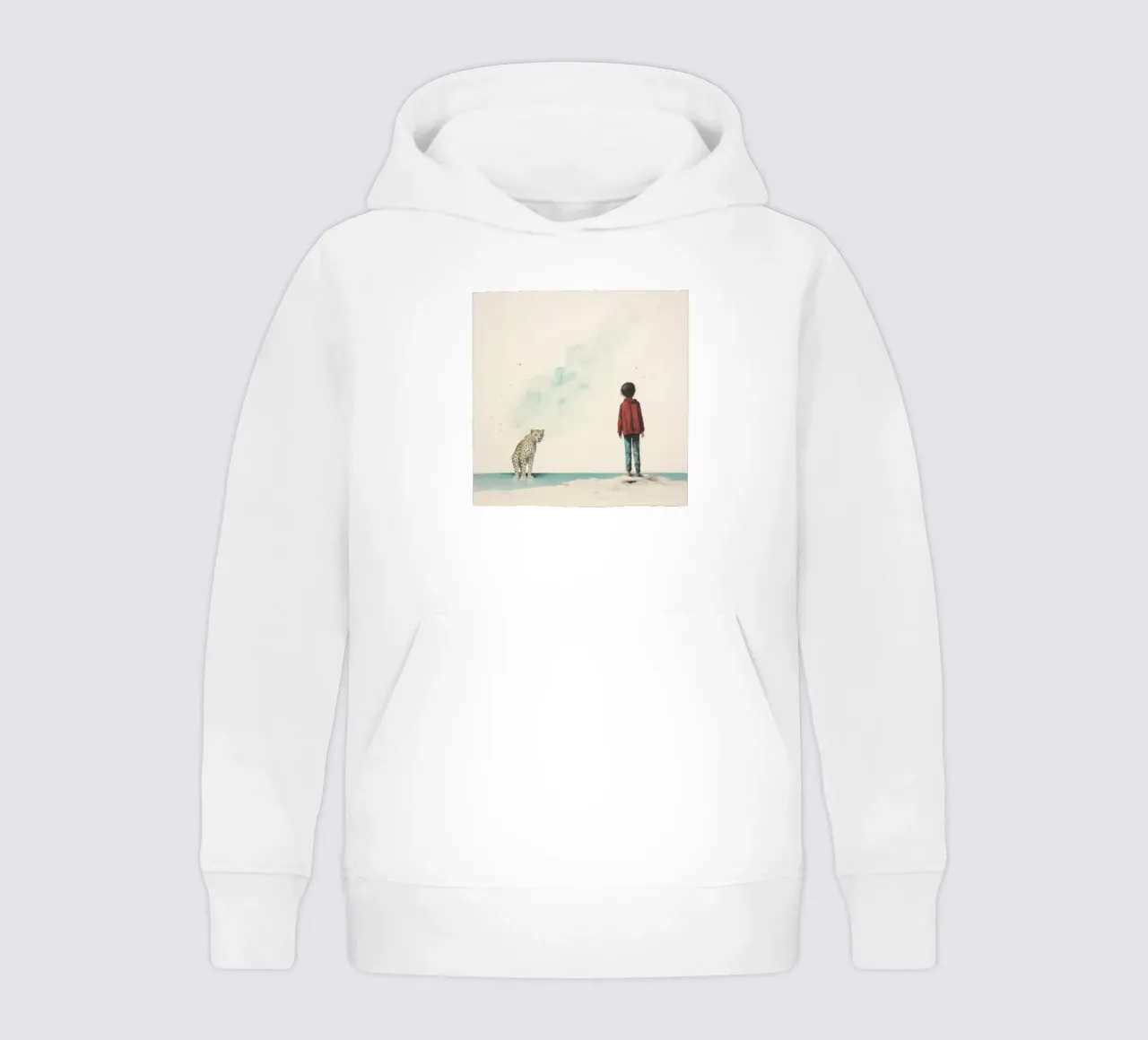 Minimal Leopard 3 felpa bambino con cappuccio da Minimal Animal Art