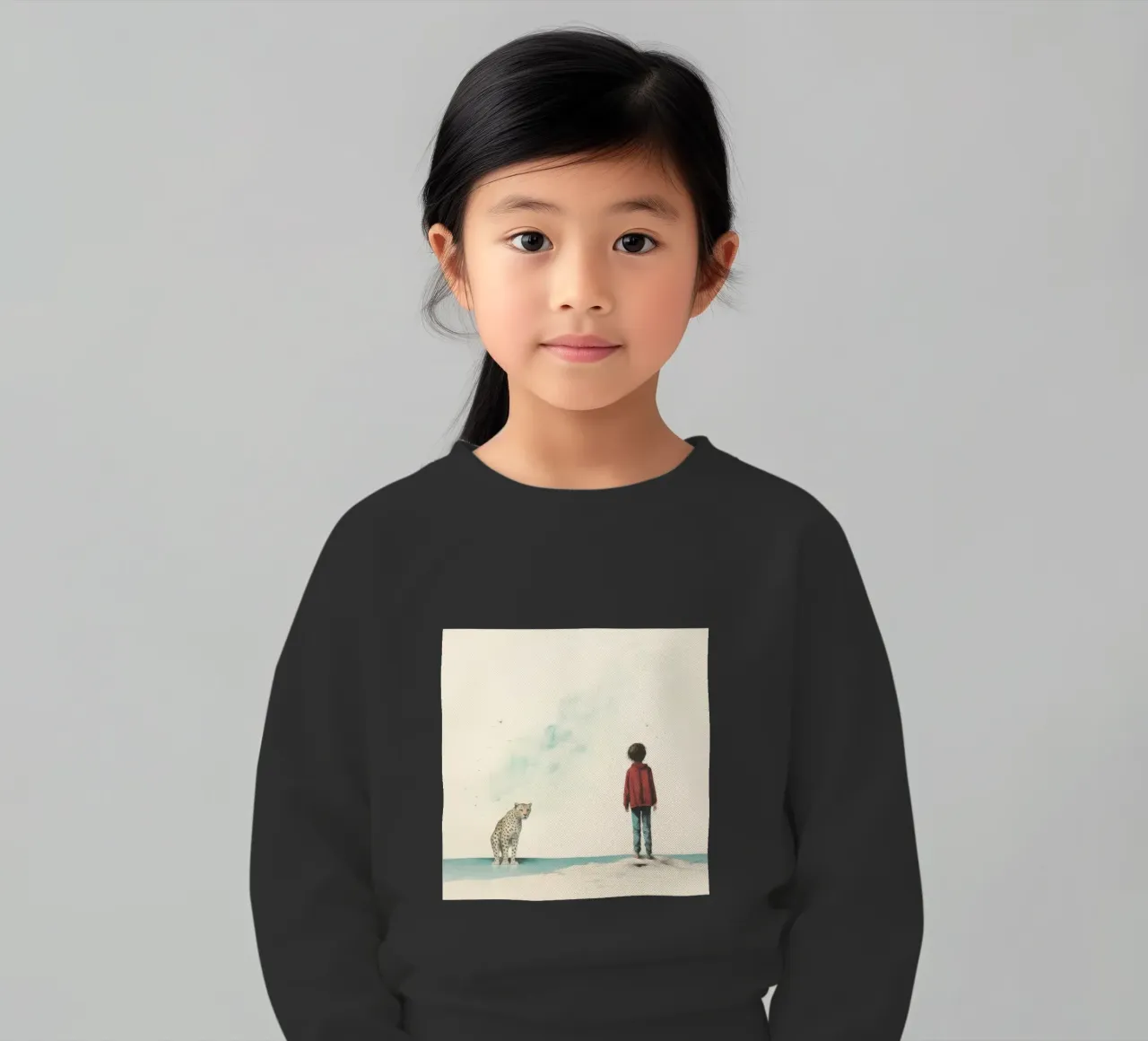 Minimal Leopard 3 felpa bambino da Minimal Animal Art