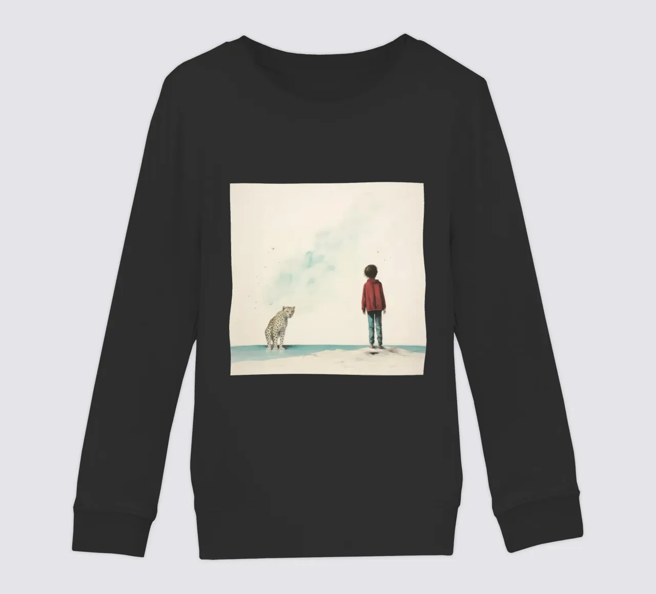 Minimal Leopard 3 felpa bambino da Minimal Animal Art