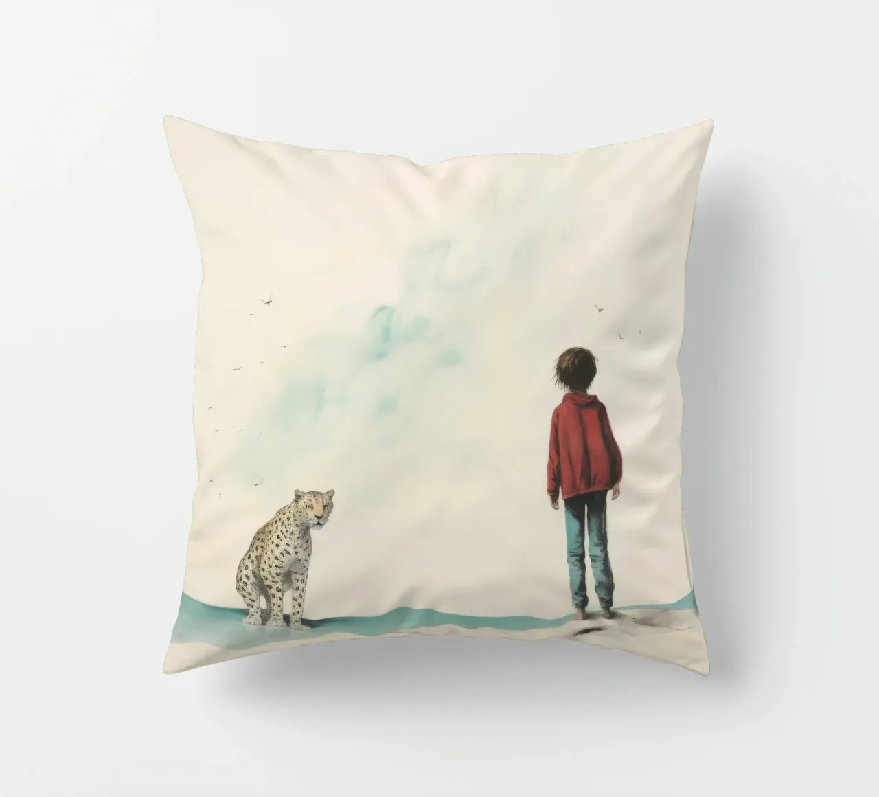 Minimal Leopard 3 cuscino da Minimal Animal Art