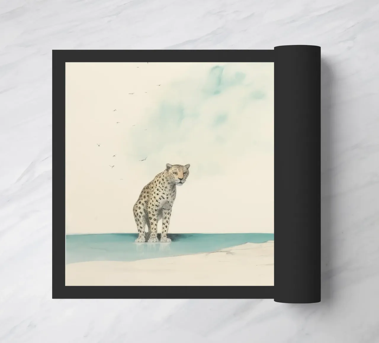 Minimal Leopard doormat by Minimal Animal Art