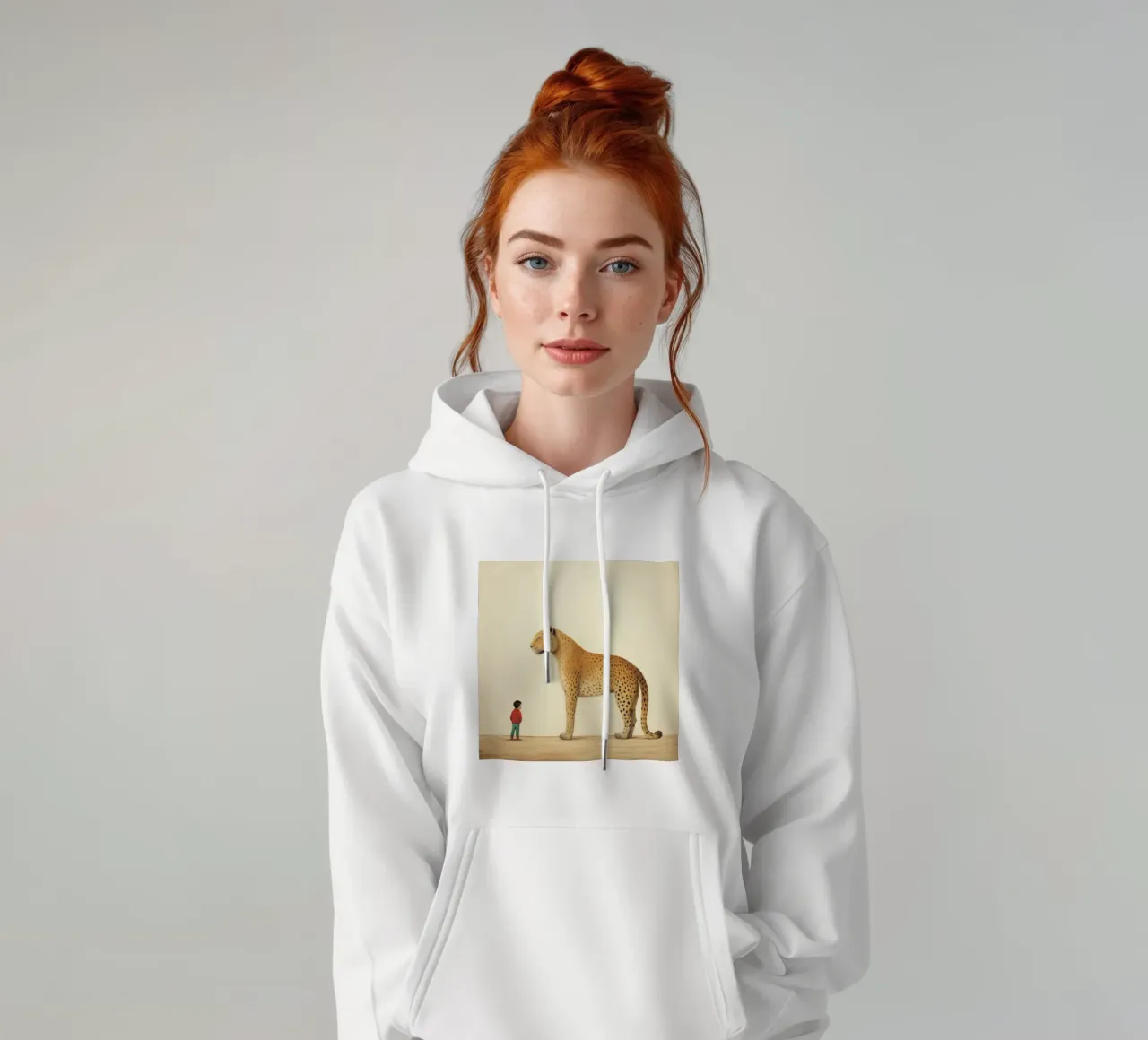 Minimal Leopard 4 felpa con cappuccio da Minimal Animal Art