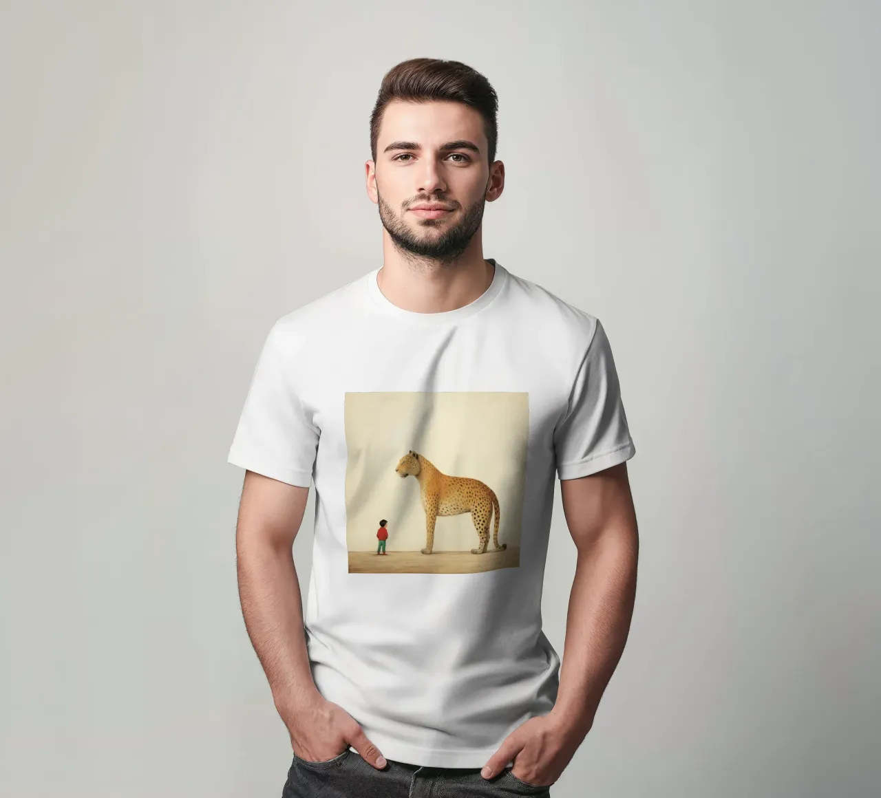 Minimal Leopard 4 t-shirt da Minimal Animal Art
