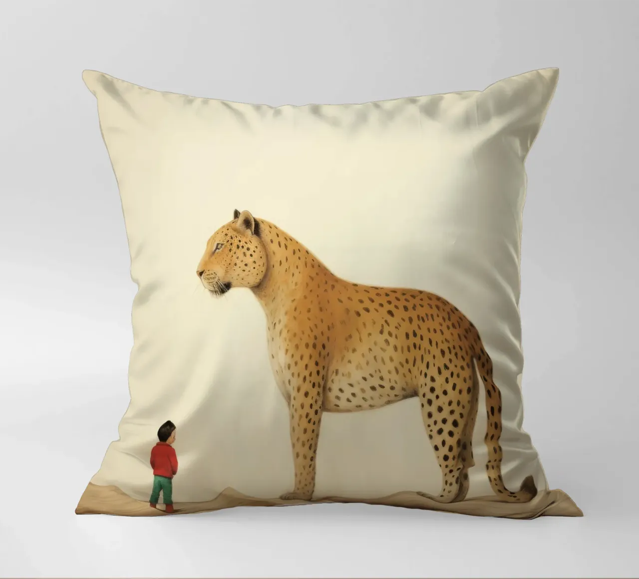 Minimal Leopard 4 cuscino da Minimal Animal Art
