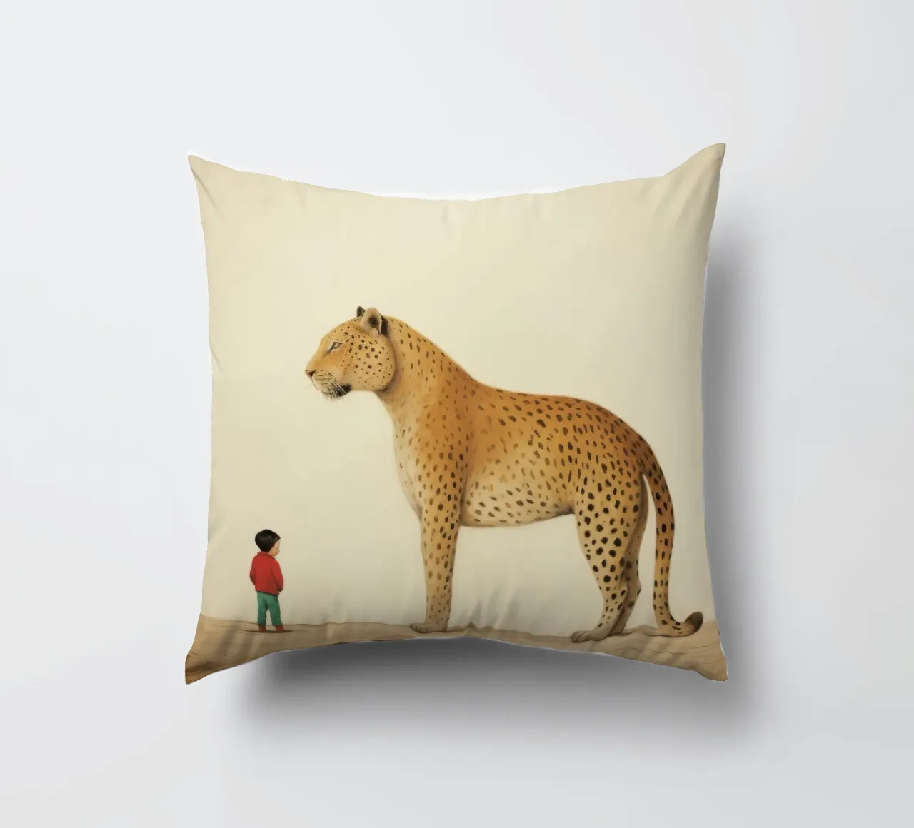 Minimal Leopard 4 cuscino da Minimal Animal Art