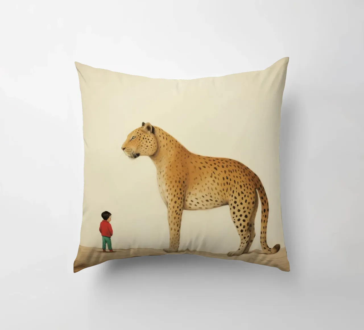 Minimal Leopard 4 cuscino da Minimal Animal Art