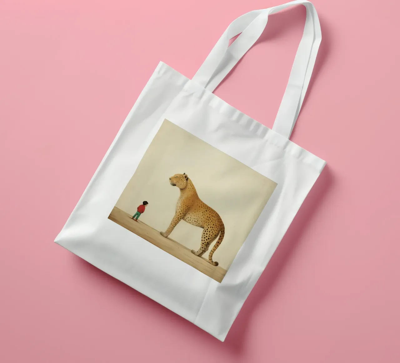 Minimal Leopard 4 borsa in juta da Minimal Animal Art