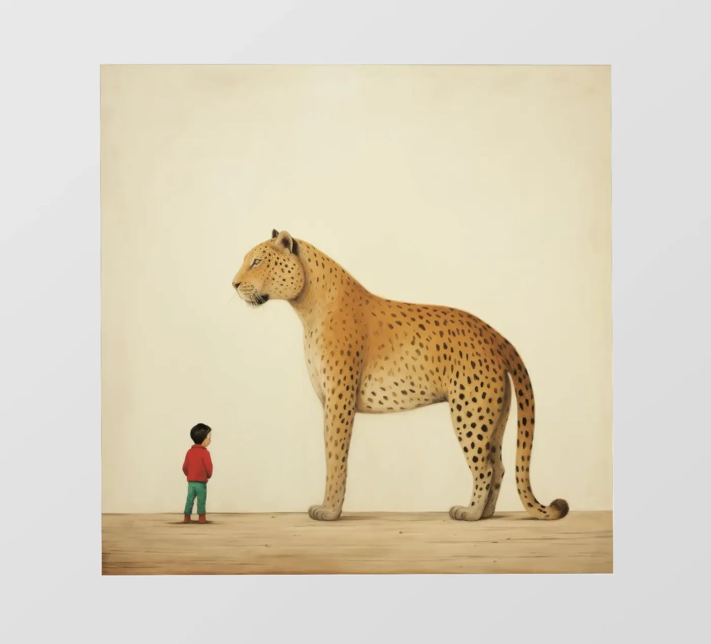 Minimal Leopard fotobehang van Minimal Animal Art
