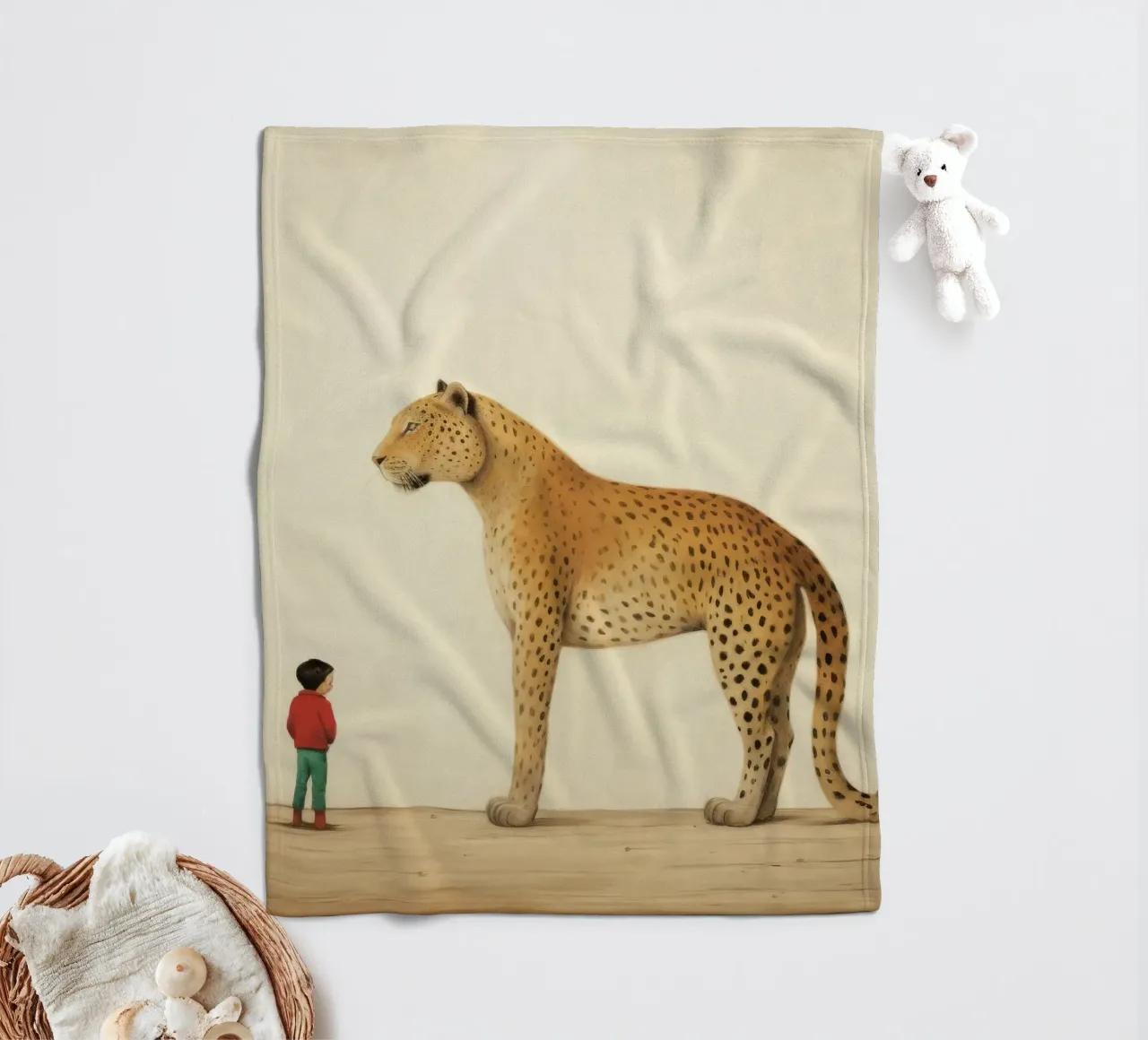 Minimal Leopard 4 coperta in pile da Minimal Animal Art