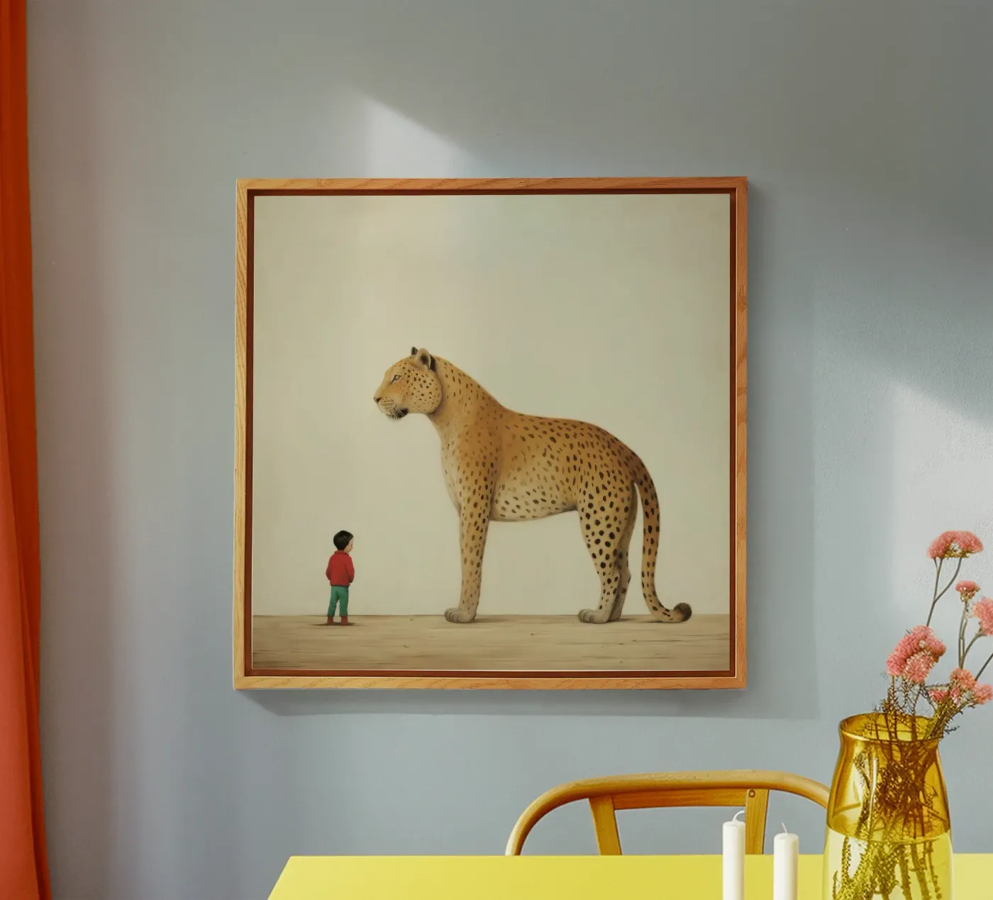 Minimaal Leopard acryl van Minimal Animal Art