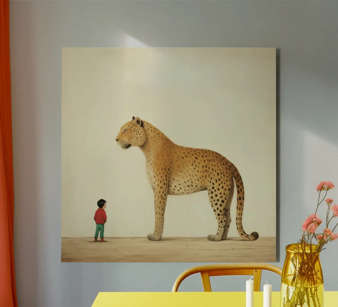 Minimal Leopard 4 alluminio dibond da Minimal Animal Art