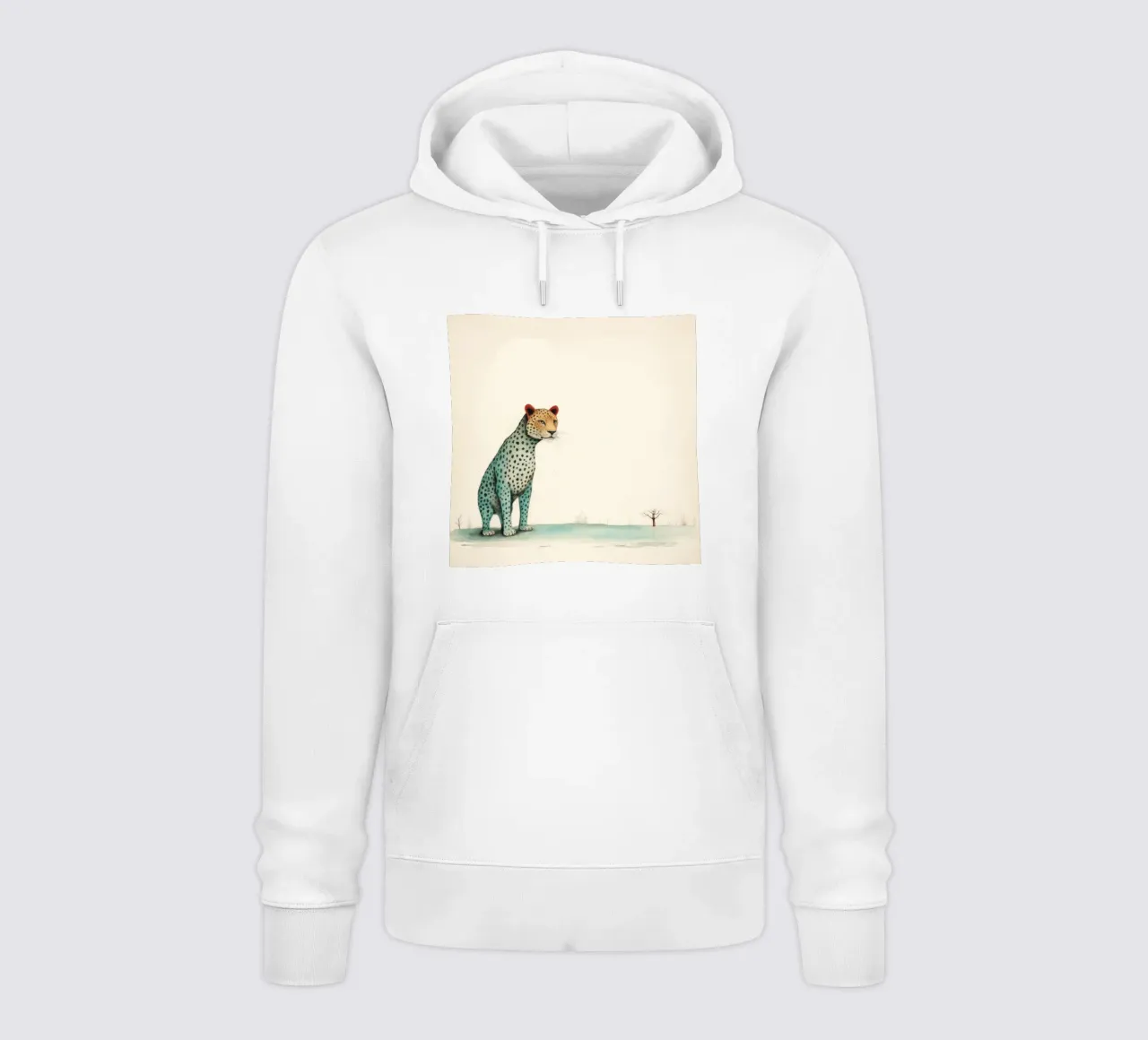 Minimal Leopard 1 felpa con cappuccio da Minimal Animal Art