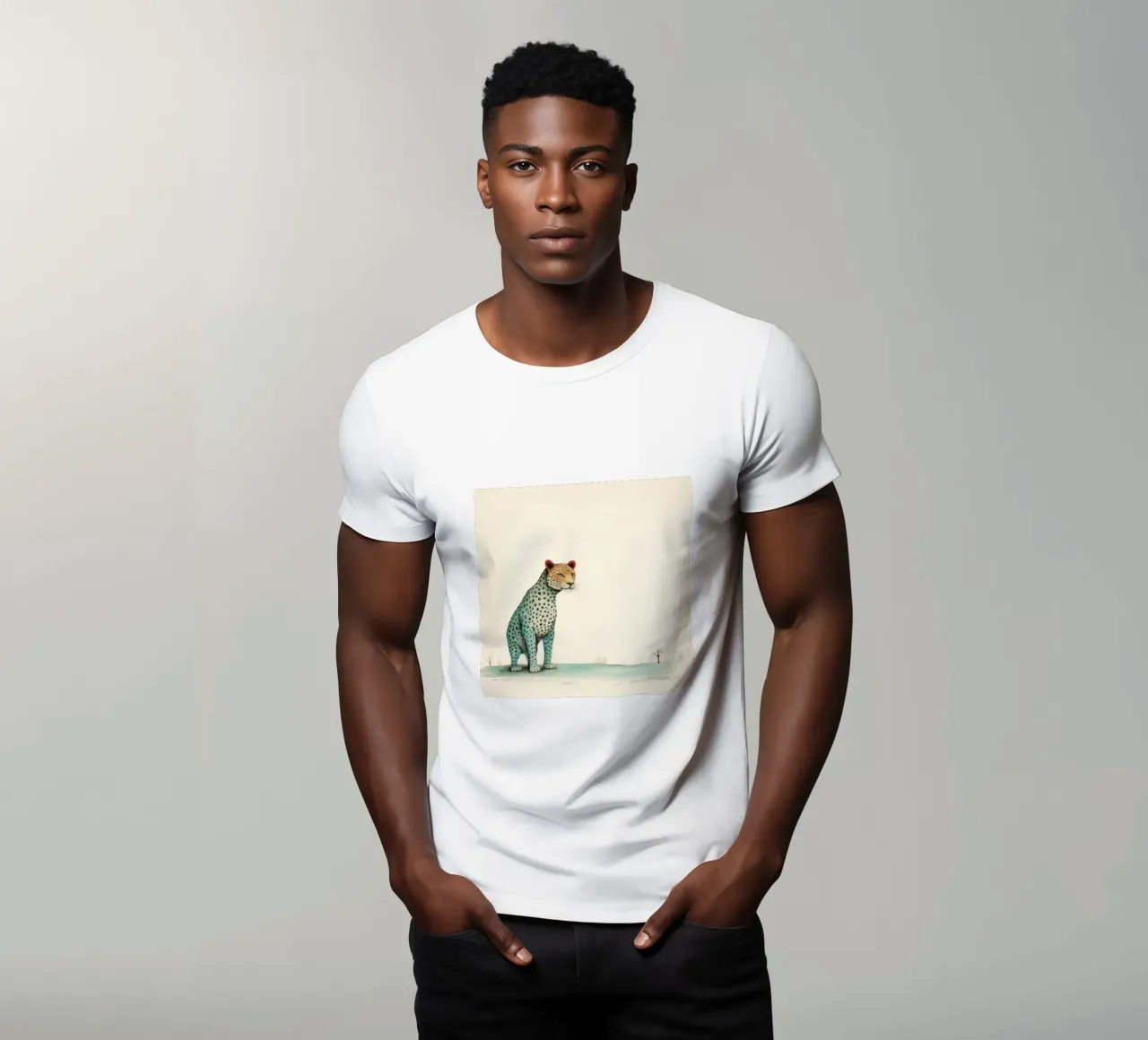 Minimal Leopard 1 t-shirt da Minimal Animal Art