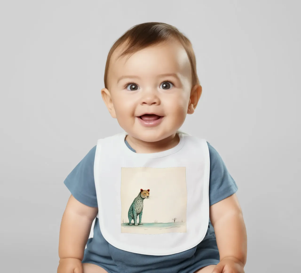 Minimal Leopard 1 bavaglino da Minimal Animal Art