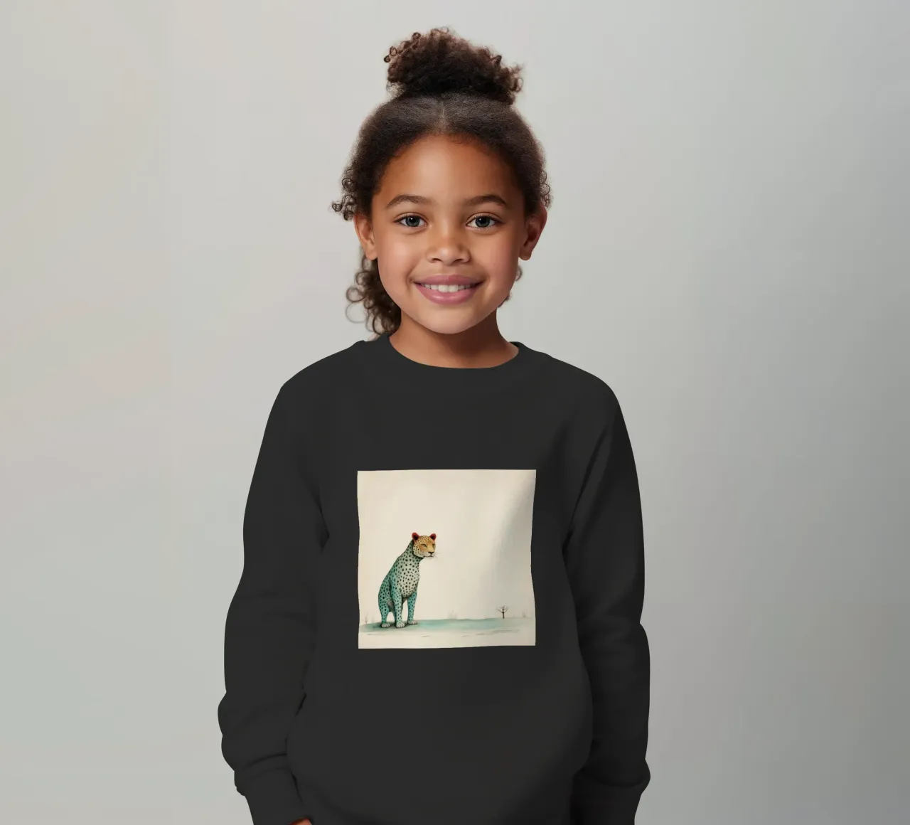 Minimal Leopard 1 felpa bambino da Minimal Animal Art
