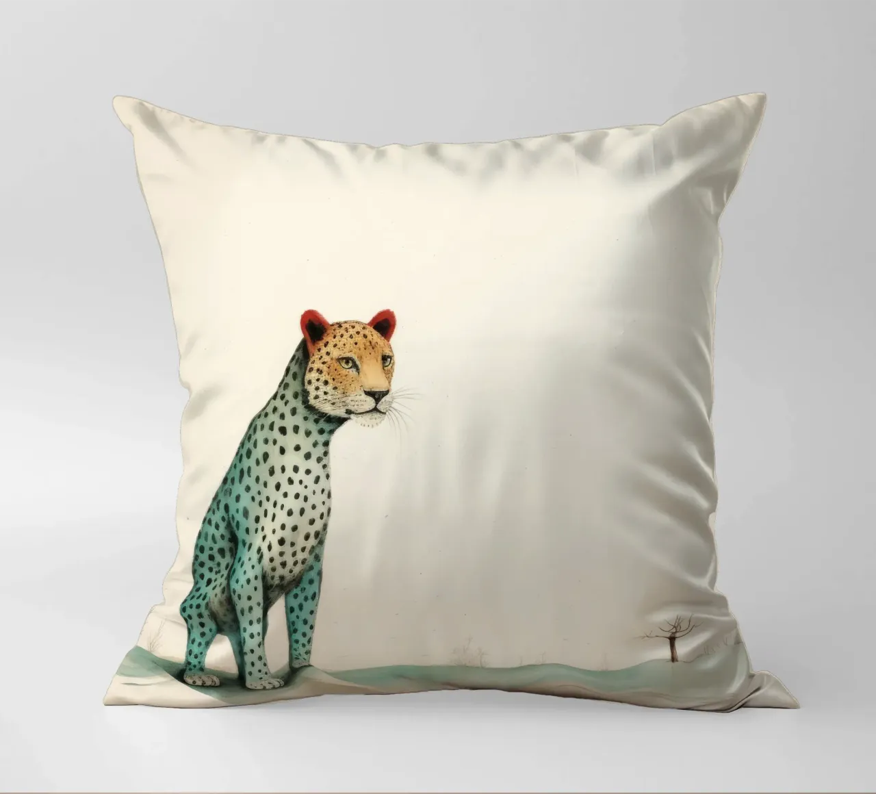 Minimal Leopard 1 cuscino da Minimal Animal Art