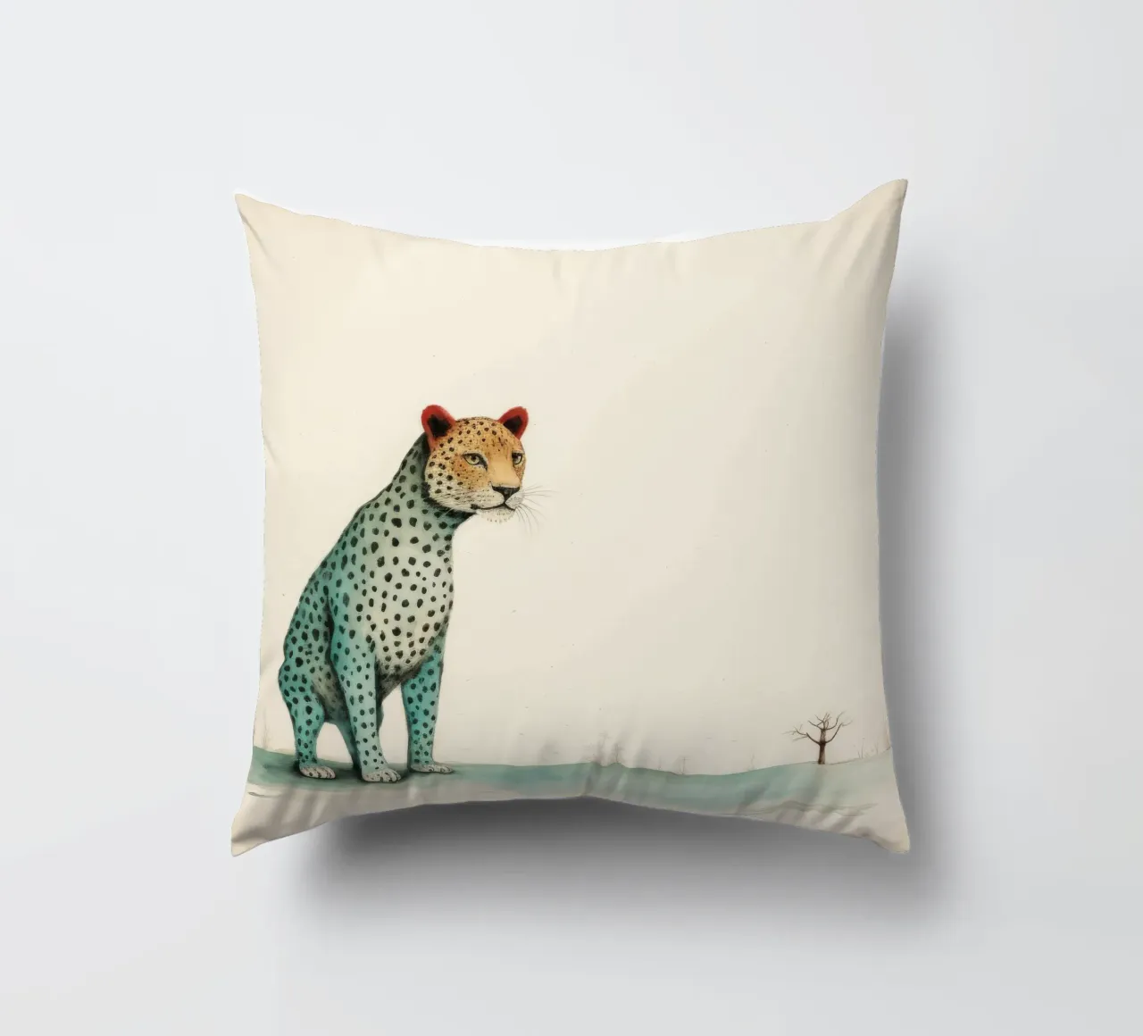 Minimal Leopard 1 cuscino da Minimal Animal Art