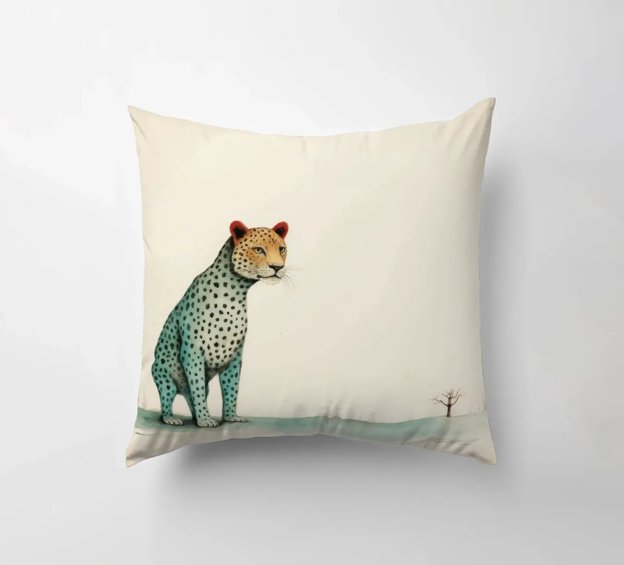 Minimal Leopard 1 cuscino da Minimal Animal Art