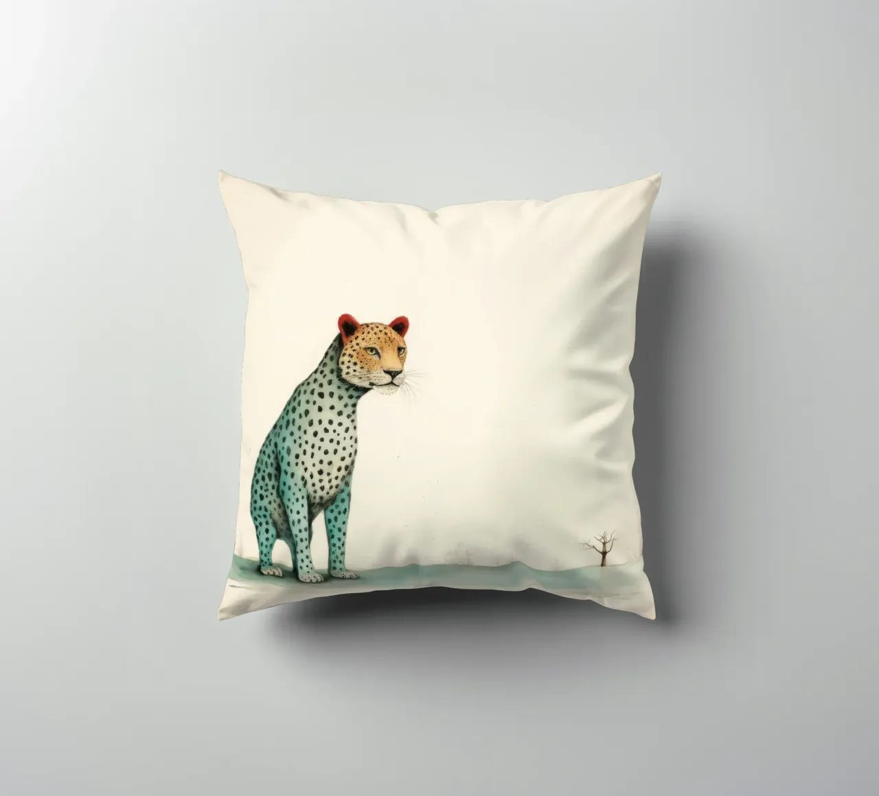 Minimal Leopard 1 cuscino da Minimal Animal Art